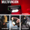 Coast WPH10R - Linterna frontal LED recargable de 1000 lúmenes con tapa trasera magnética y modo de luz roja, ligera, impermeable IP67