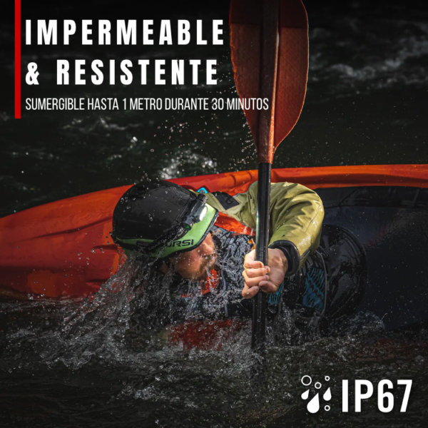 Coast WPH10R - Linterna frontal LED recargable de 1000 lúmenes con tapa trasera magnética y modo de luz roja, ligera, impermeable IP67